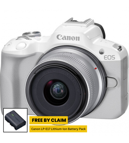 Canon EOS R50 KIT RF-S 18-45MM STM (White) (Promo Cashback Rp 1.000.000)